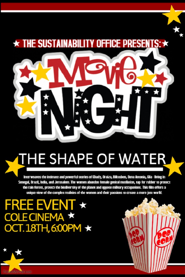 Movie Night! Film : "The Shape of Water" on October 17 at 6:00 p.m. in Cole Cinema