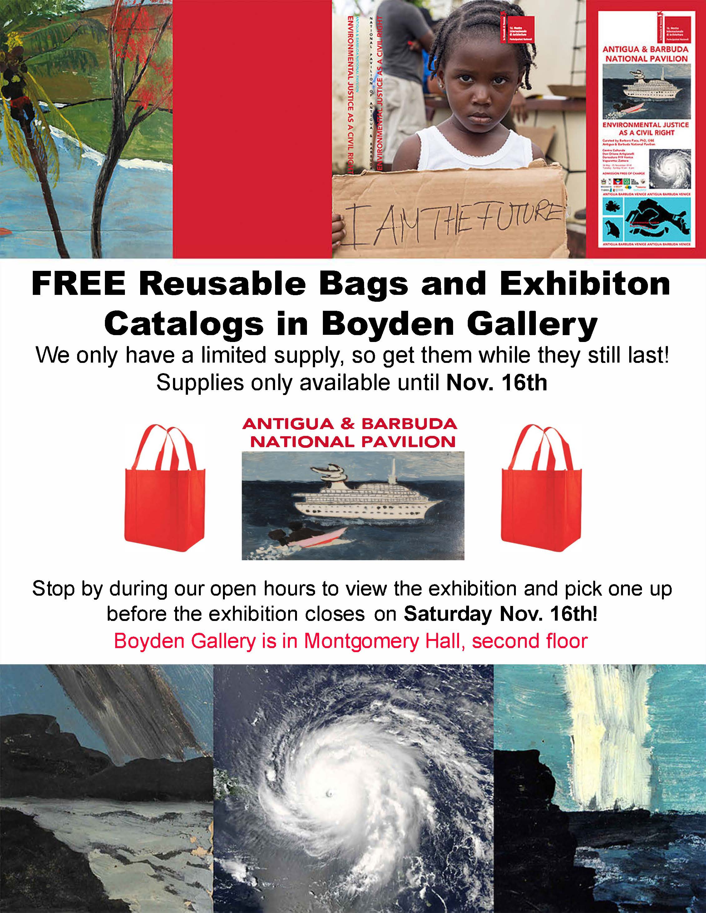 FREE Reusable Bags and Exhibition Catalogs in Boyden Gallery
