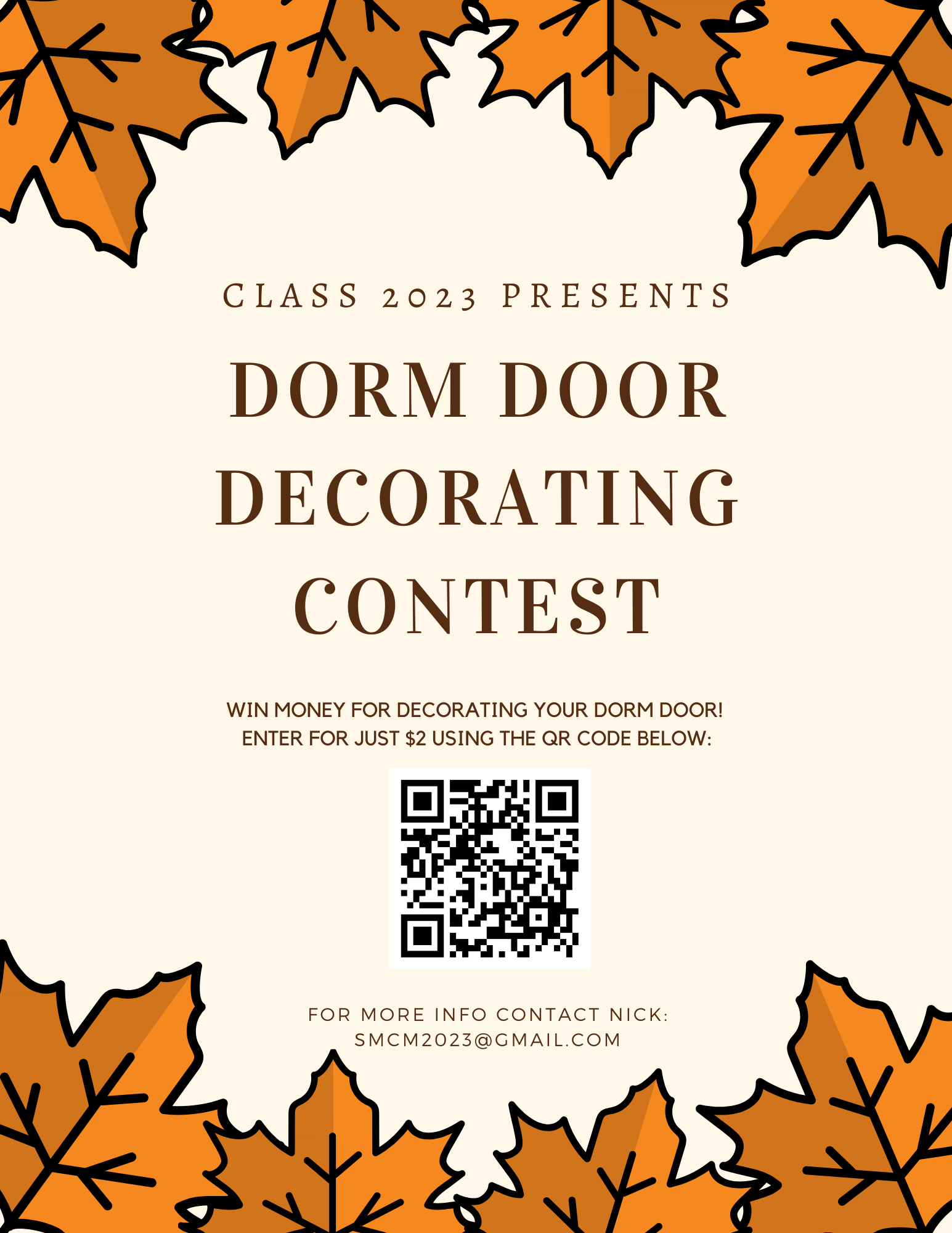 Dorm Door Decorating Contest Flyer