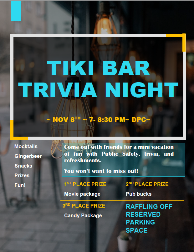 Flyer for Tiki Bar Trivia Night