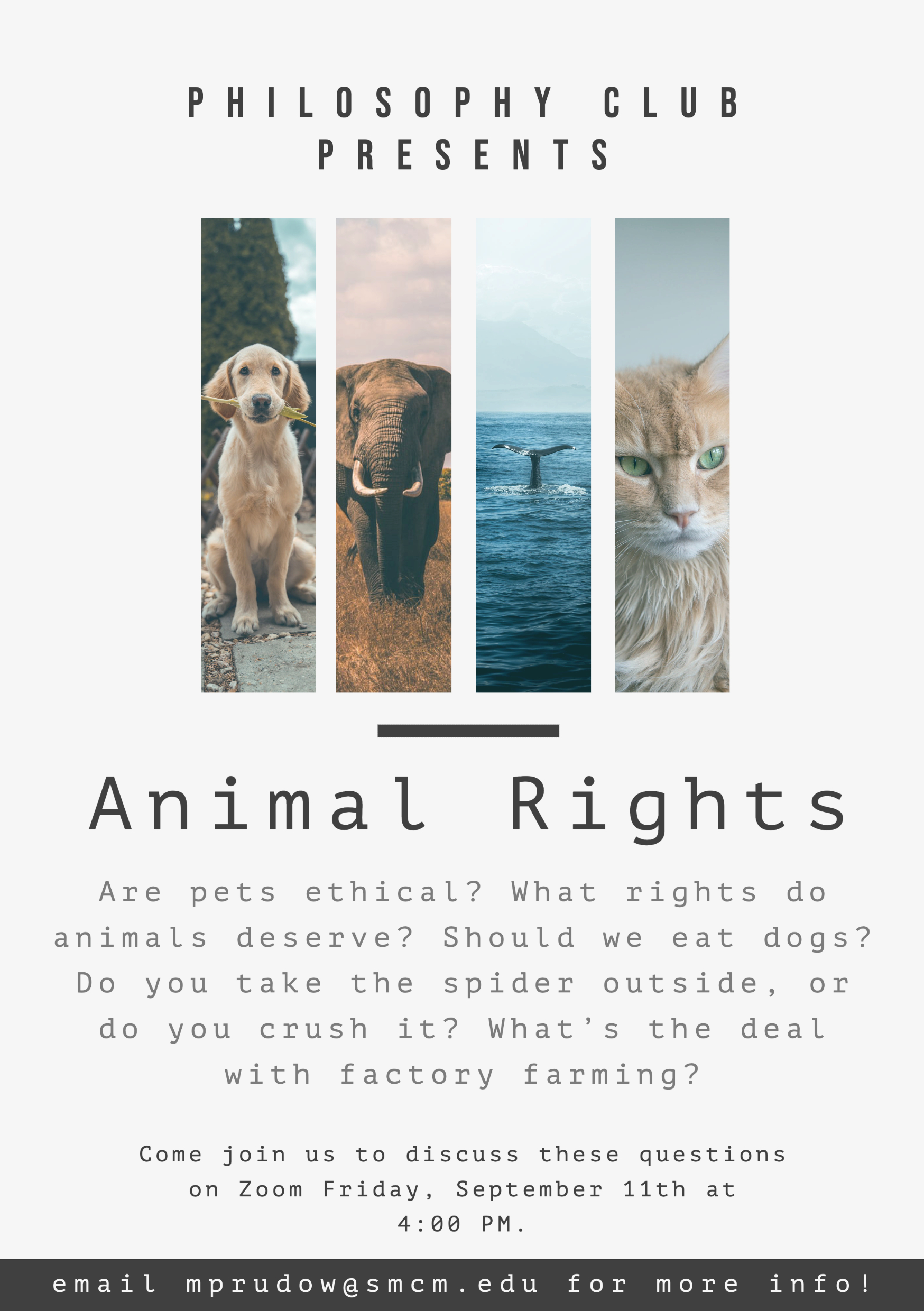 Animal Rights Poster for Philosophy Club 