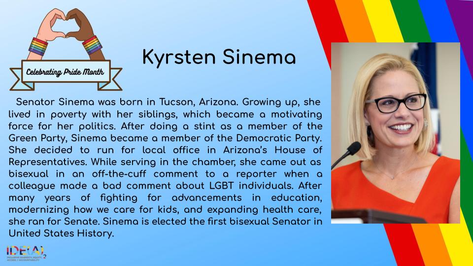 Pride Month Spotlight: Kyrsten Sinema | St. Marys College of Maryland