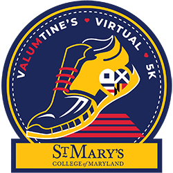 Logo that says, Valumtine's Virtual 5K at St. Mary's College of Maryland