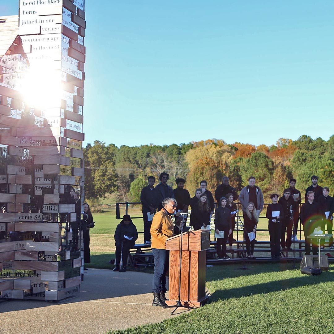 President Tuajuanda C. Jordan speaks at the nationally-recognized 2021 Sacred Journey event