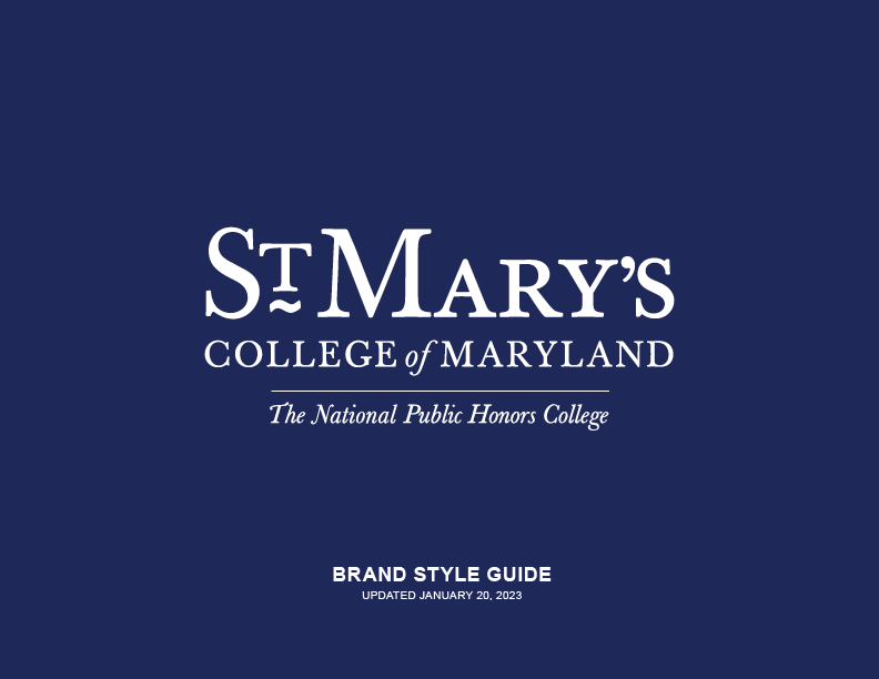 Front Cover of St. Mary's College of Maryland Brand Style Guide