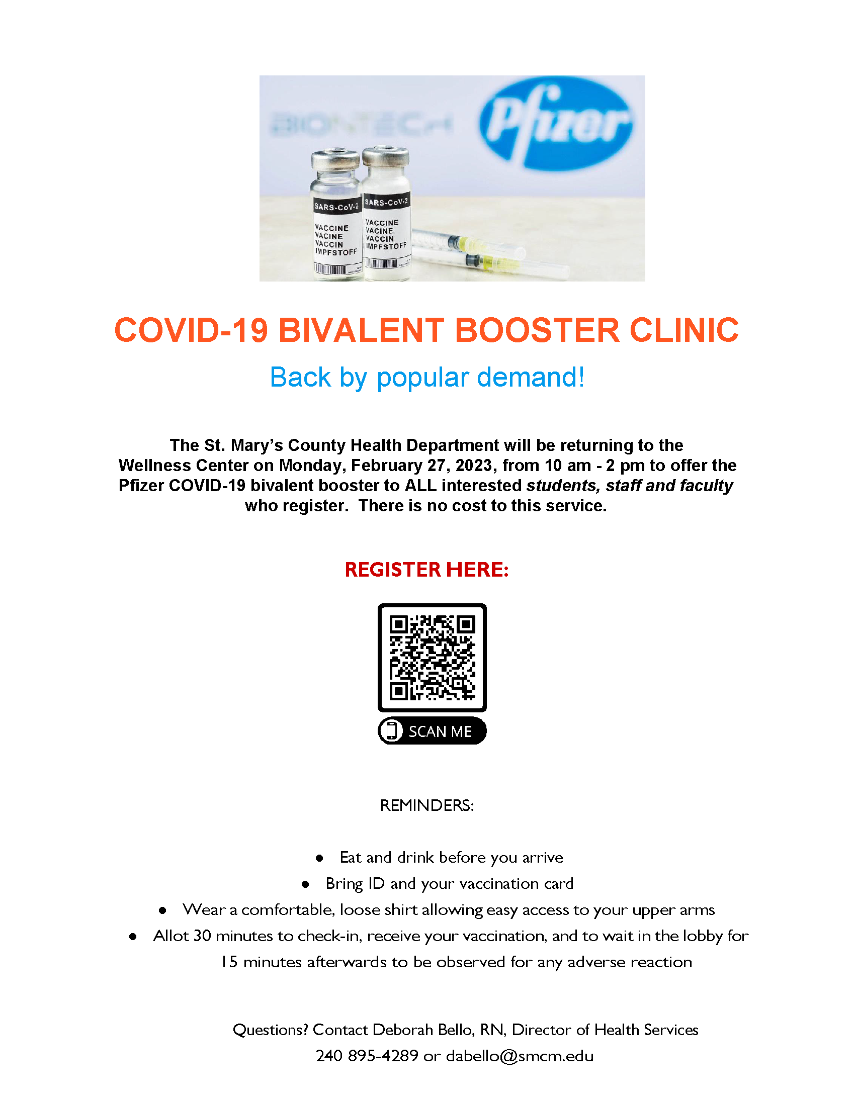 2.27.23 COVID bivalent clinic flyer with QR code