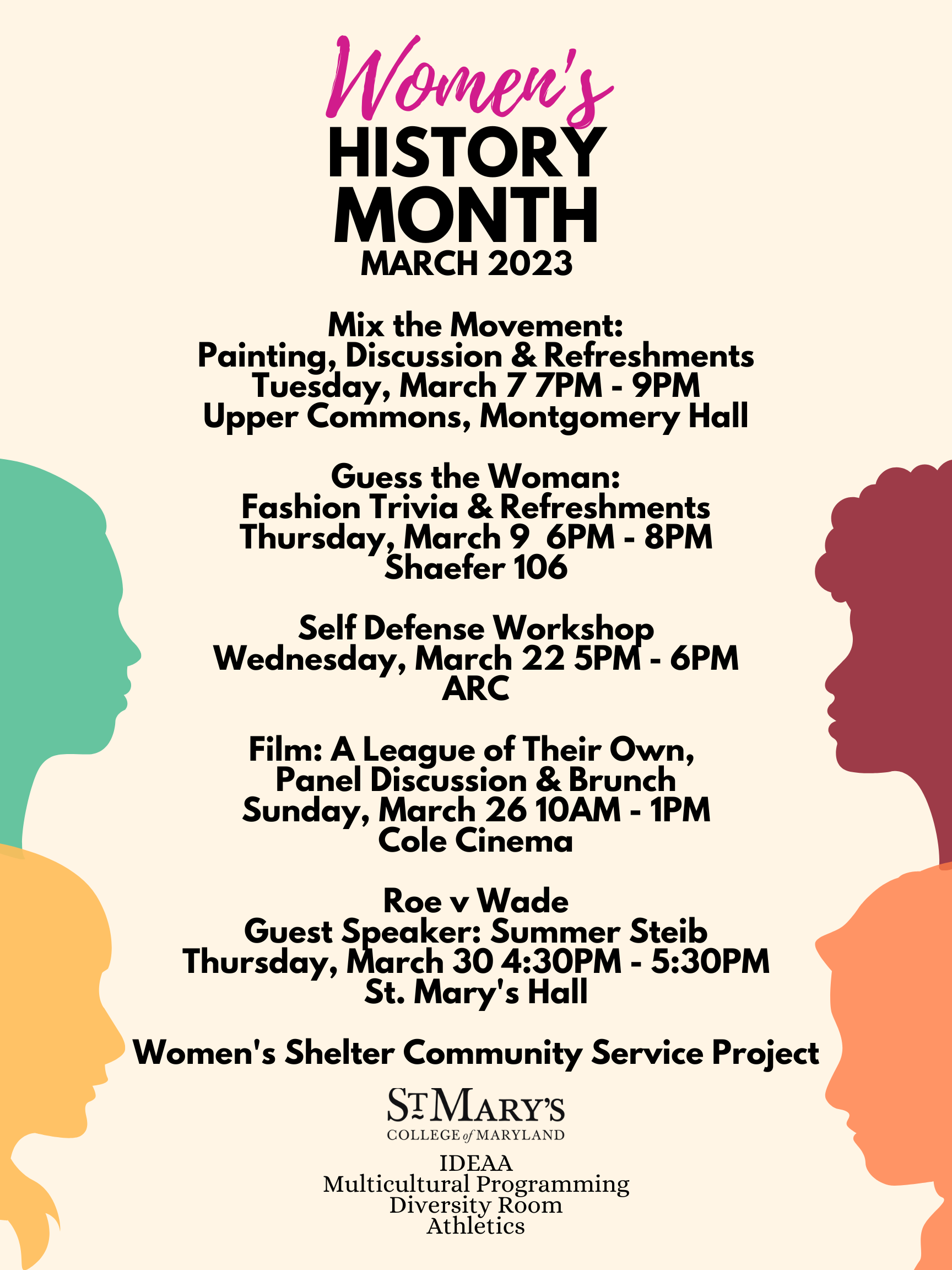 Women's History Month Event Calendar | St. Marys College of Maryland