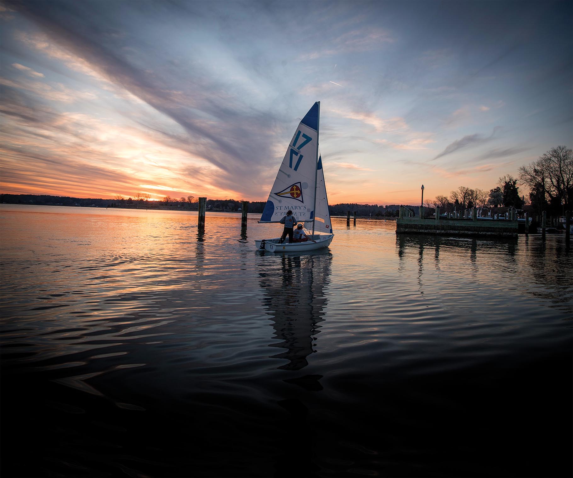 sailboat at sunset