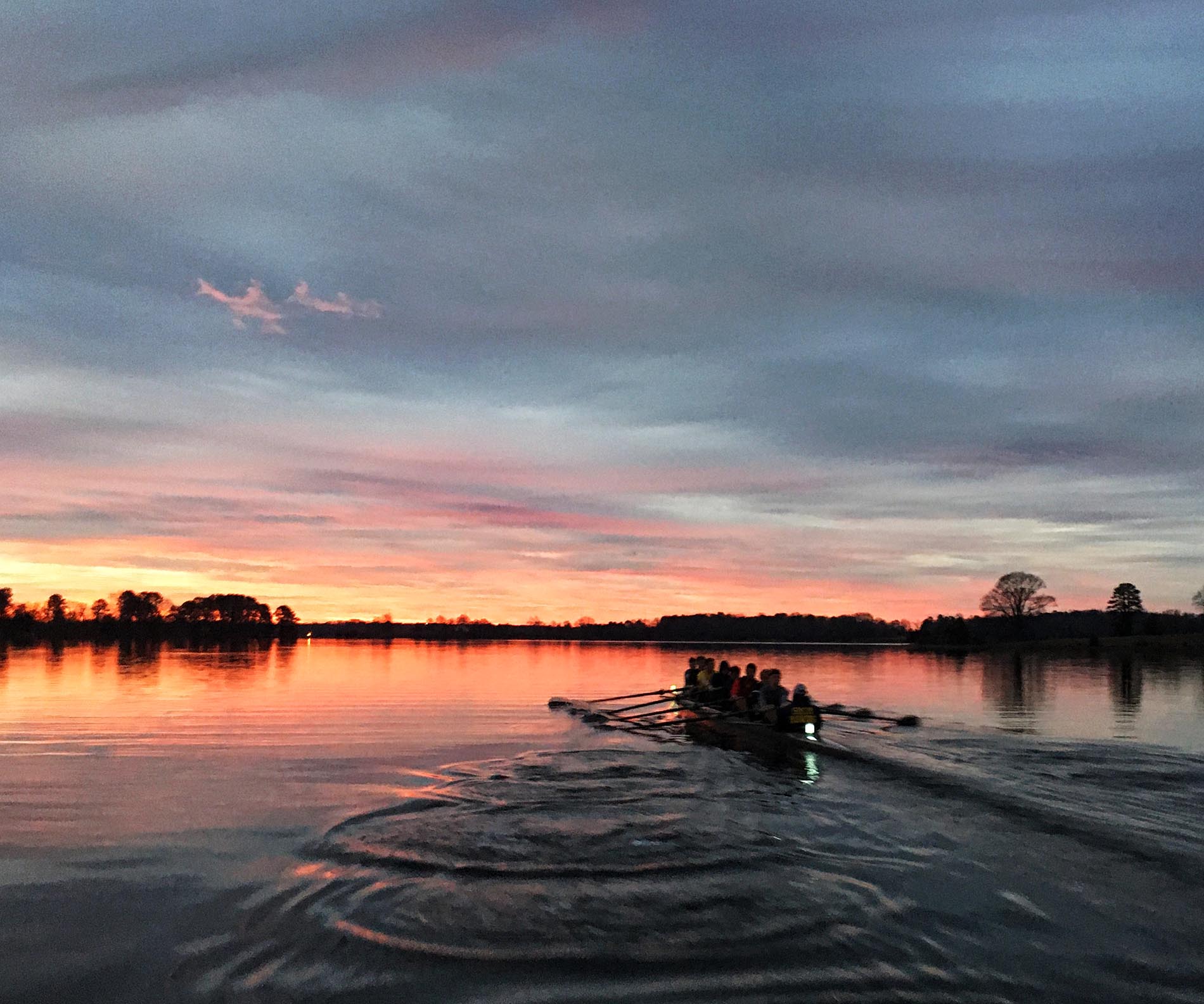 crew practice at sunrise