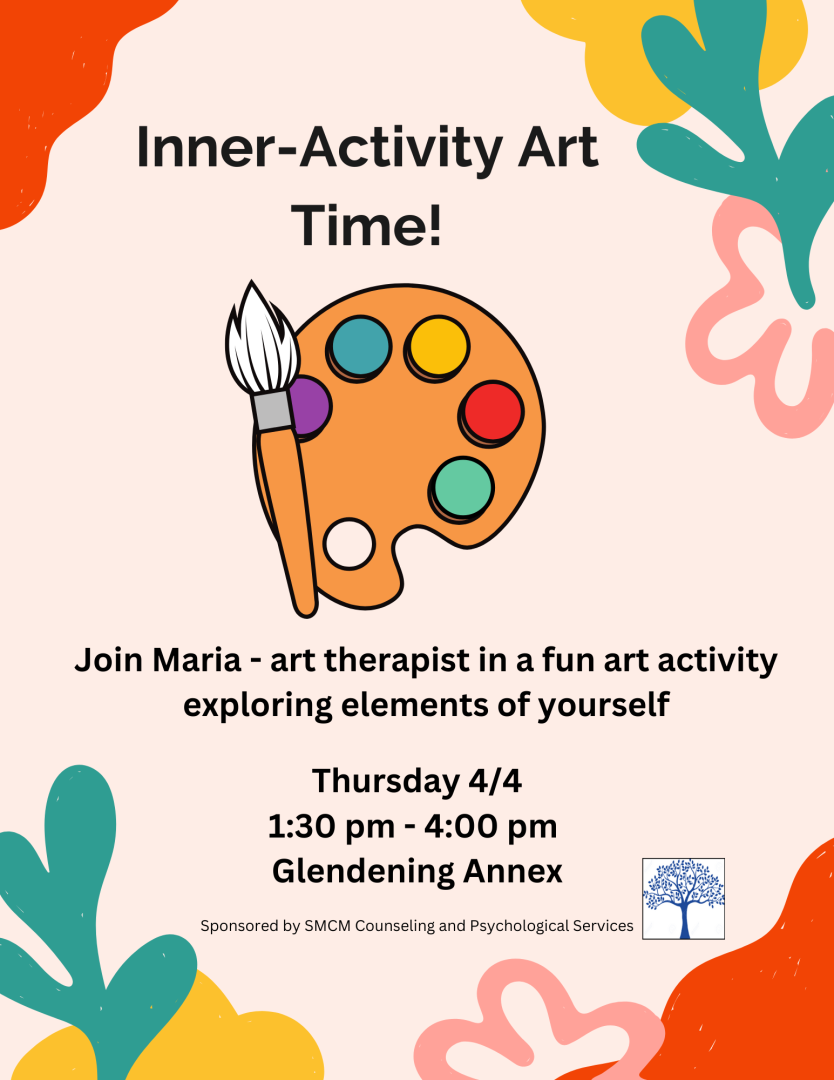 Inner-Activity Art Time! Thursday 4/4  1:30 pm - 4:00 pm  Glendening Annex