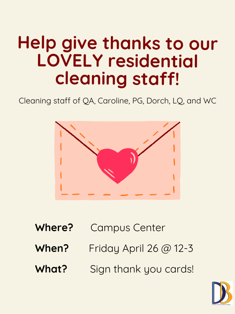 Help give thanks to our lovely residential cleaning staff!