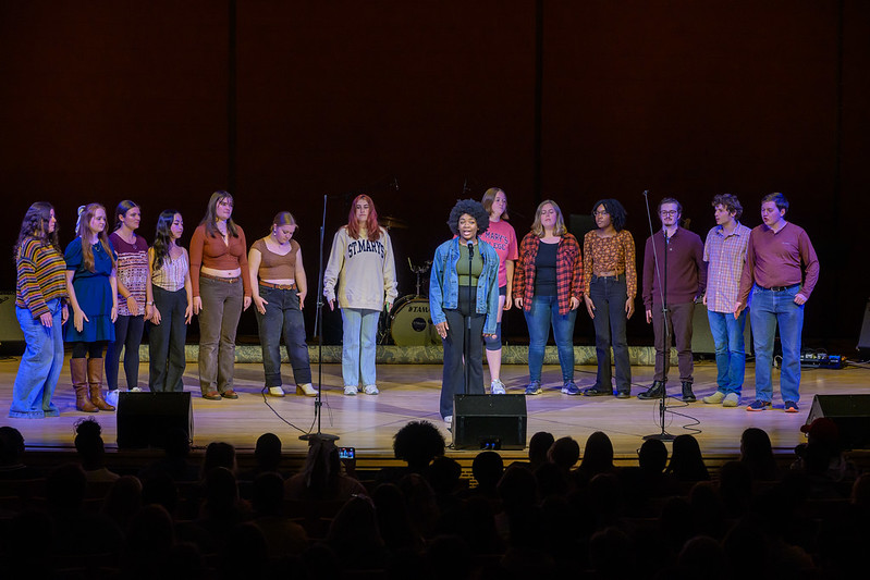 Choral group on stage