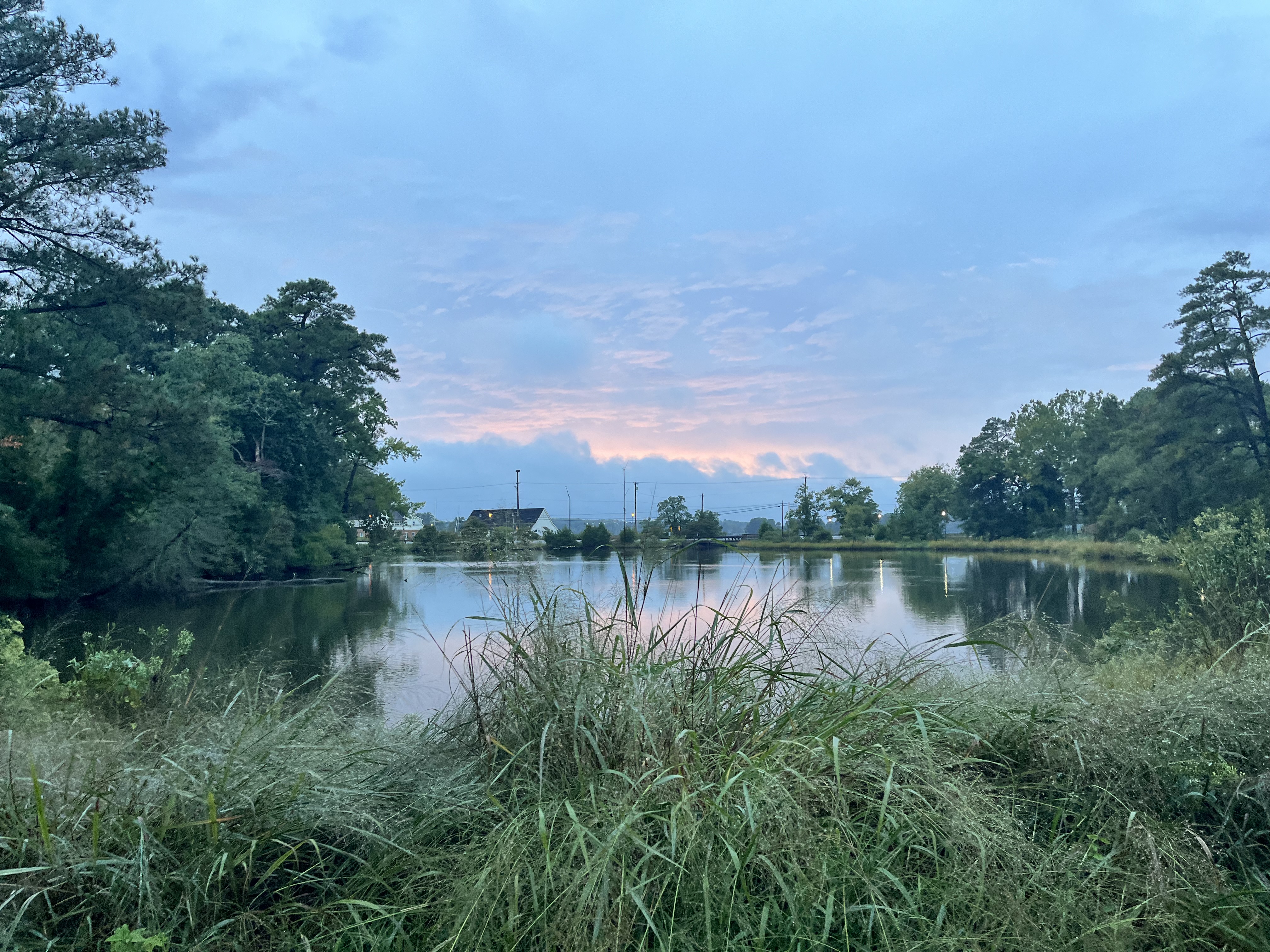 Sunset looking out on St. John's pond