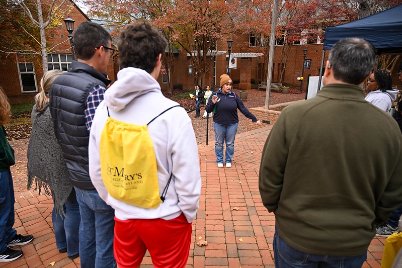 Student tour guide and prospective students & families