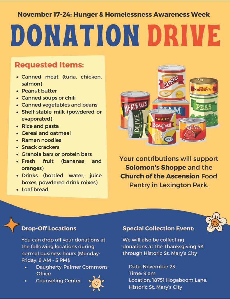 Flyer for donation drive