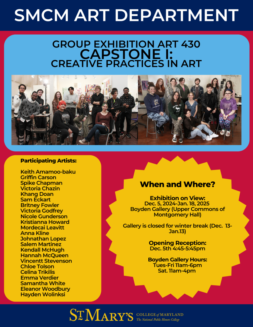 Image of capstone students with names listed and event dates