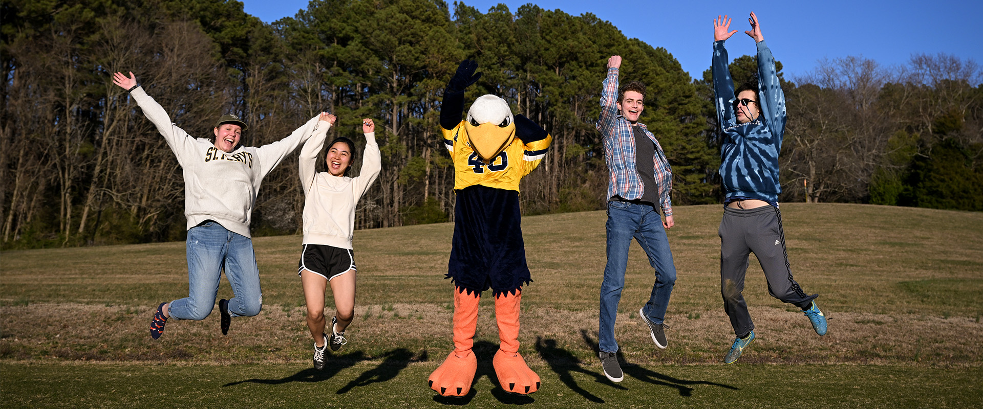 St. Mary's College of Maryland students and Solomon.