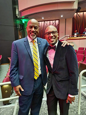 Diamond Awardees Dereck Rovaris (SMCM) and Marco Barker (Univ. of Nebraska) at the Diamond Award Ceremony