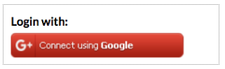 Screen shot of the login screen with a red button that says G+ Connect with Google