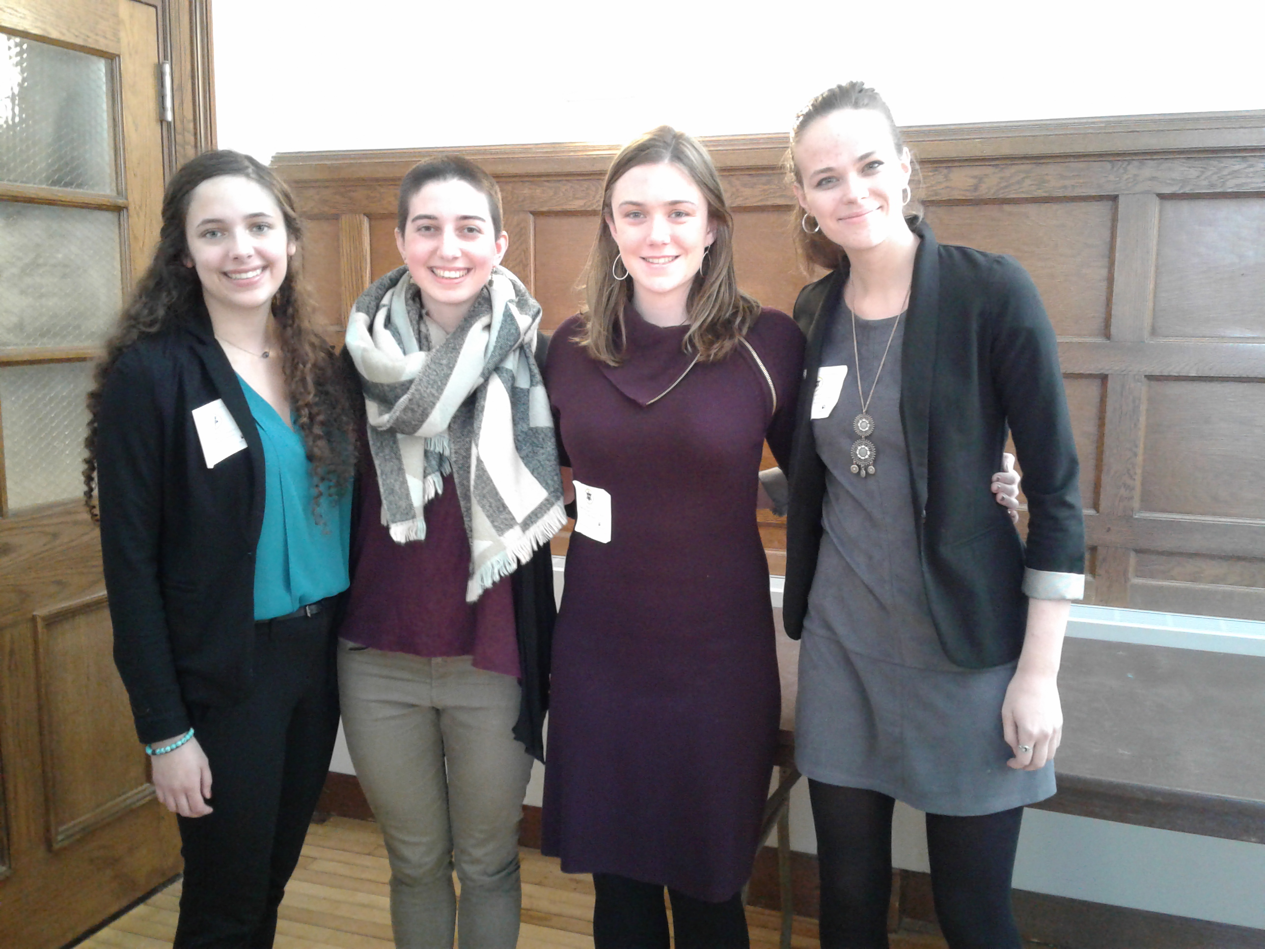 pictured Abigail Rose ’20, Caitlin Schoen ’18, Megan Root’19, Sara Casper-Woodhead ’19   