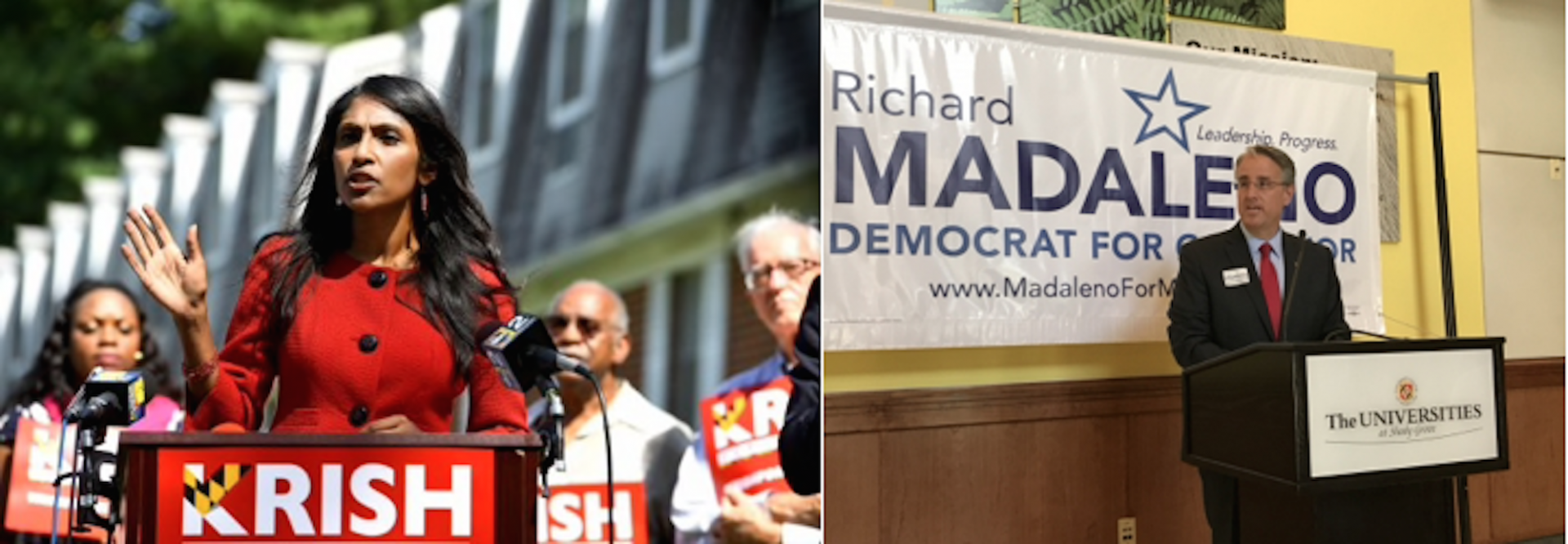 Maryland State Senator Rich Madaleno, and former policy director for First Lady Michelle Obama, Krish Vignarajah, pictured 