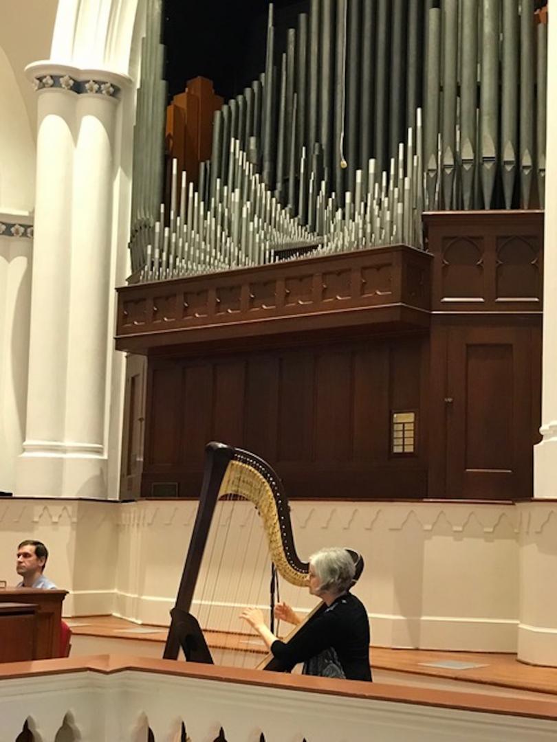 Adjunct Harp Instructor Rebecca Anstine Smith performing