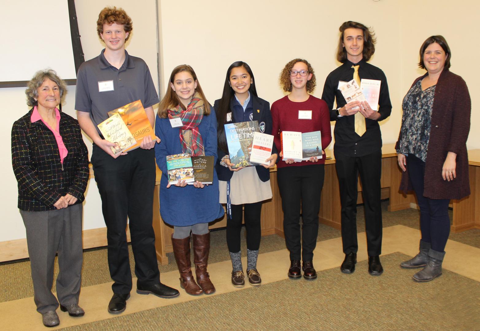 Pictured from left to right: Laraine Glidden (St. Mary’s College); Adam Lindholm (Great Mills); Carolyn Colina (King’s Christian Academy); Raina de la Cruz (St. Mary’s Ryken); Isi Hornbuckle (Leonardtown); Thomas DeStefanis (Chopticon); Katy Arnett (St. Mary’s College). 