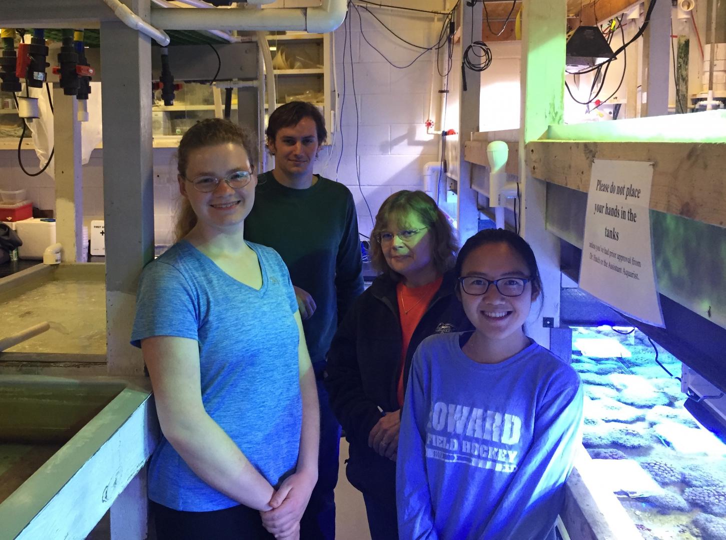 Students maintain the Maryland Marine Microcosm Lab