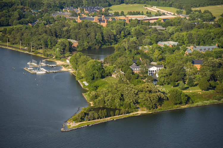 aerial image of campus