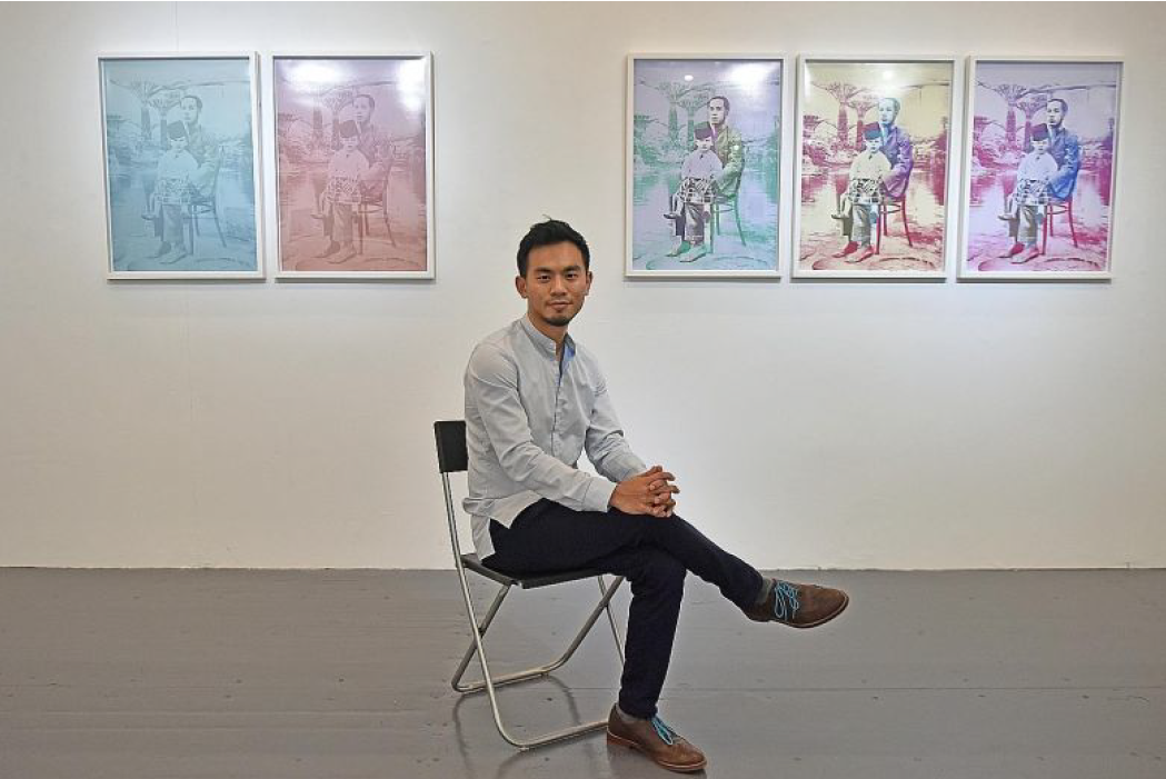 Tristan Cai in exhibit space pictured