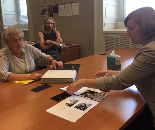 Paskow reviewing father's letters at the Veterans History Project at the Library of Congress