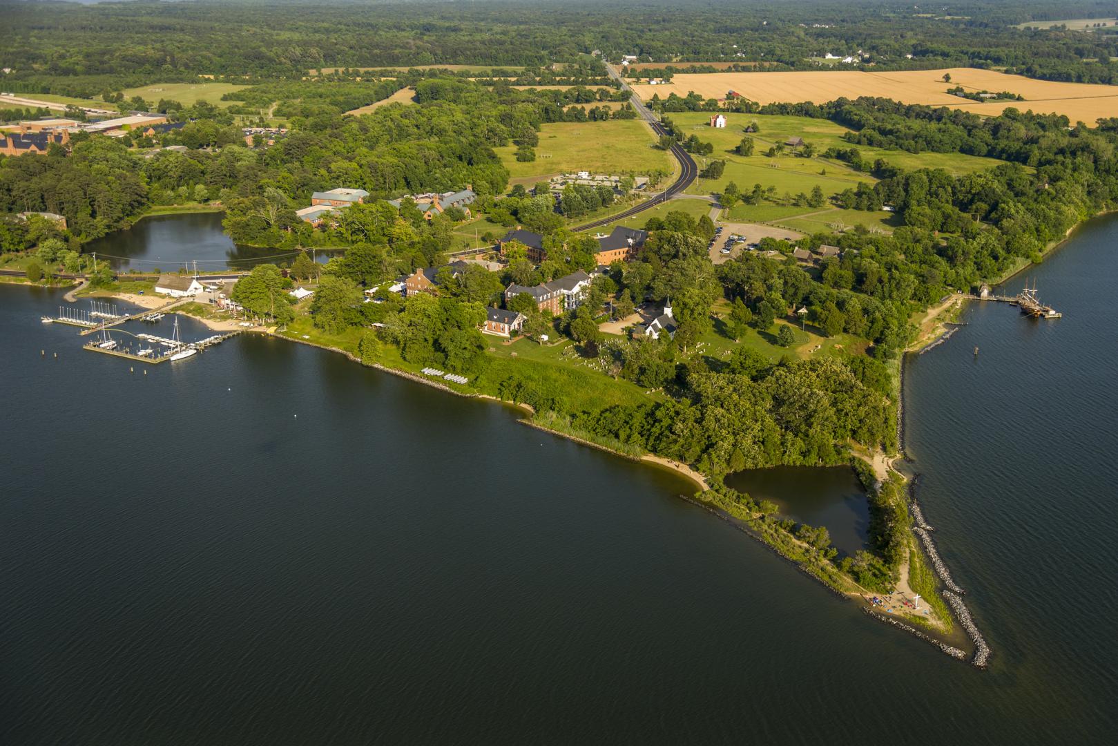 aerial image of campus 