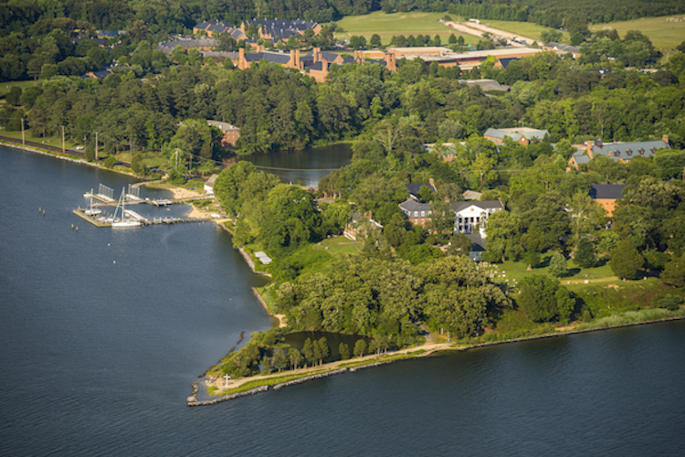 aerial photo of campus