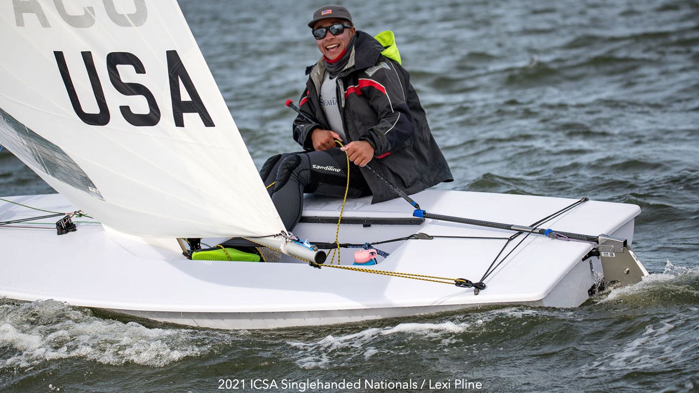 Leo Boucher sailing at the ICSA Singlehanded Nationals 