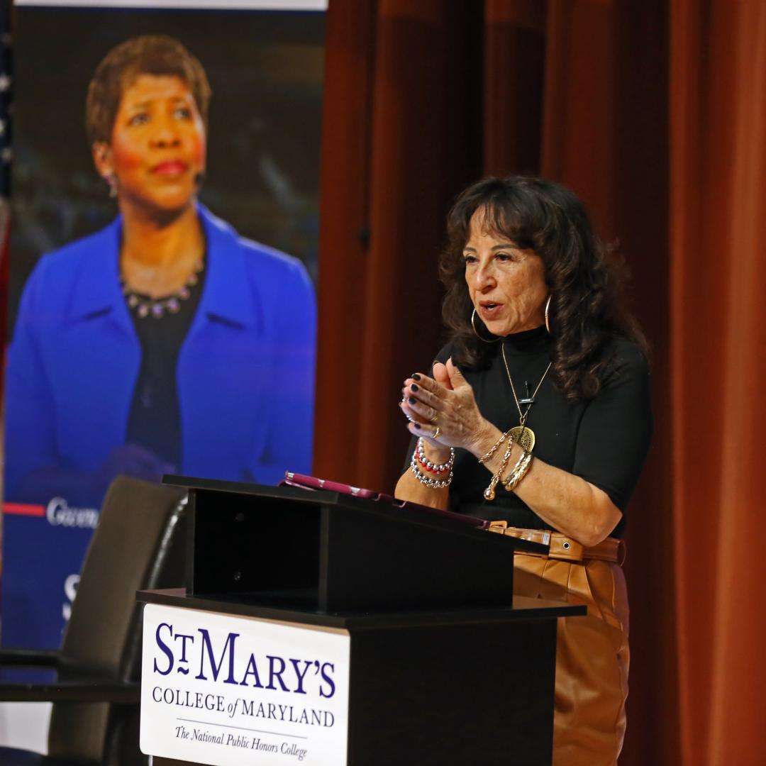 Award-winning journalist Maria Hinojosa delivers the inaugural Gwen Ifill Lecture.