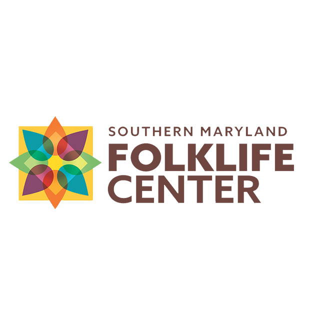 Decorative flower design on left and the words Southern Maryland Folklife Center on the right