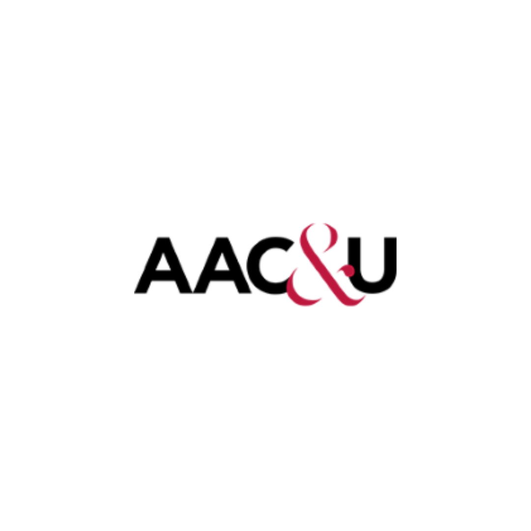 Logo with the text "AAC&U" in black, featuring an ampersand in red, on a white background.