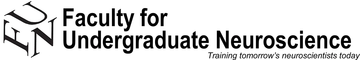 logo that depicts "FUN" in a cube with the text "faculty for undergraduate neuroscience"