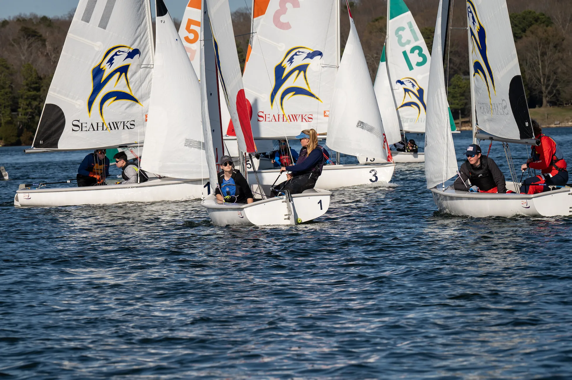 Students sailing down the river