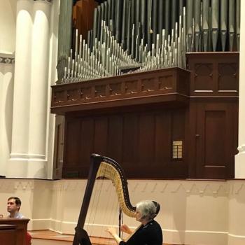 Adjunct Harp Instructor Rebecca Anstine Smith performing