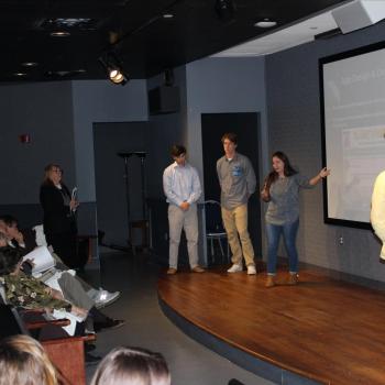 students present to judges "Shark Tank" style
