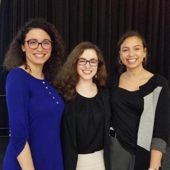 Justyce Bennett ’19, Lindsay Wooleyhand ’19, and Emma Hugonnet pictured