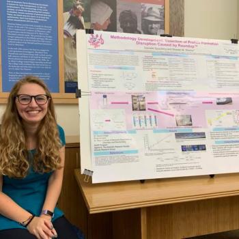 Danielle  Spaulding presenting her SURF research at St. Mary's College of Maryland, July 2019.