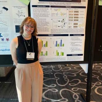 Sophia Koontz presenting a poster at the Sigma Xi Conference In November 2023 in Long Beach, CA