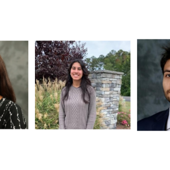 Pictured, Assistant Professor Latchney, Anjali Raheja '26, Brayan Ruiz Lopez '24