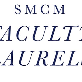 Logo with the text “SMCM FACULTY LAURELS” framed by two laurel branches.