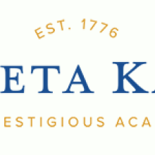 Phi Beta Kappa Society logo with text: "Est. 1776," "The Nation’s Most Prestigious Academic Honor Society," and "The Phi Beta Kappa Society" in blue and gold.