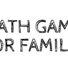 A yellow chess piece and five matches accompany the text “Math Games for Families” in black on a white background.