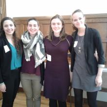 pictured Abigail Rose ’20, Caitlin Schoen ’18, Megan Root’19, Sara Casper-Woodhead ’19   