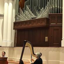 Adjunct Harp Instructor Rebecca Anstine Smith performing